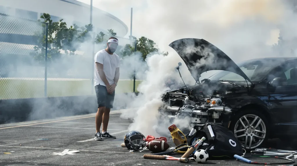 ma voiture fume blanc et sent mauvais